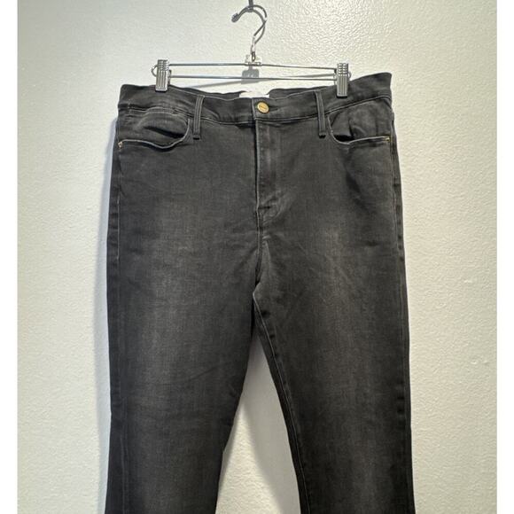 FRAME Size 32 Le High Skinny Jeans Black Denim Style# LHSK710 Condor READ - Picture 2 of 10